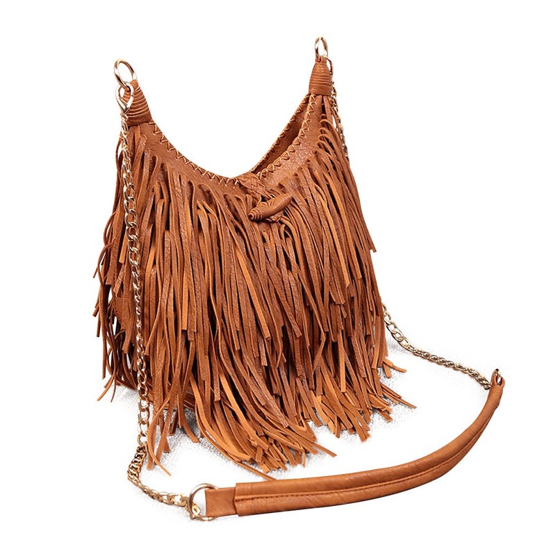 Lanpet Women Fringe Tassel Cross Body Bag Leisure Shoulder Bag - Image 2